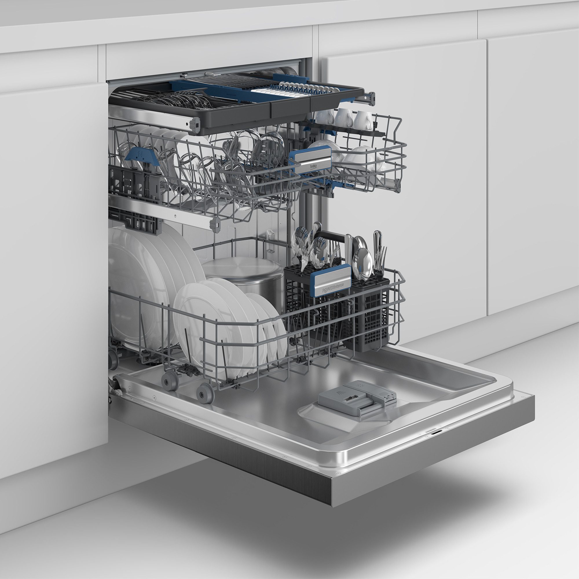 BEKO Unterbaugeschirrspüler BDDN36561XP, 15 Maßgedecke, SilentWash, Tastensperre, Wasserenthärtung: bis 50 dH – Bild 3 von 5