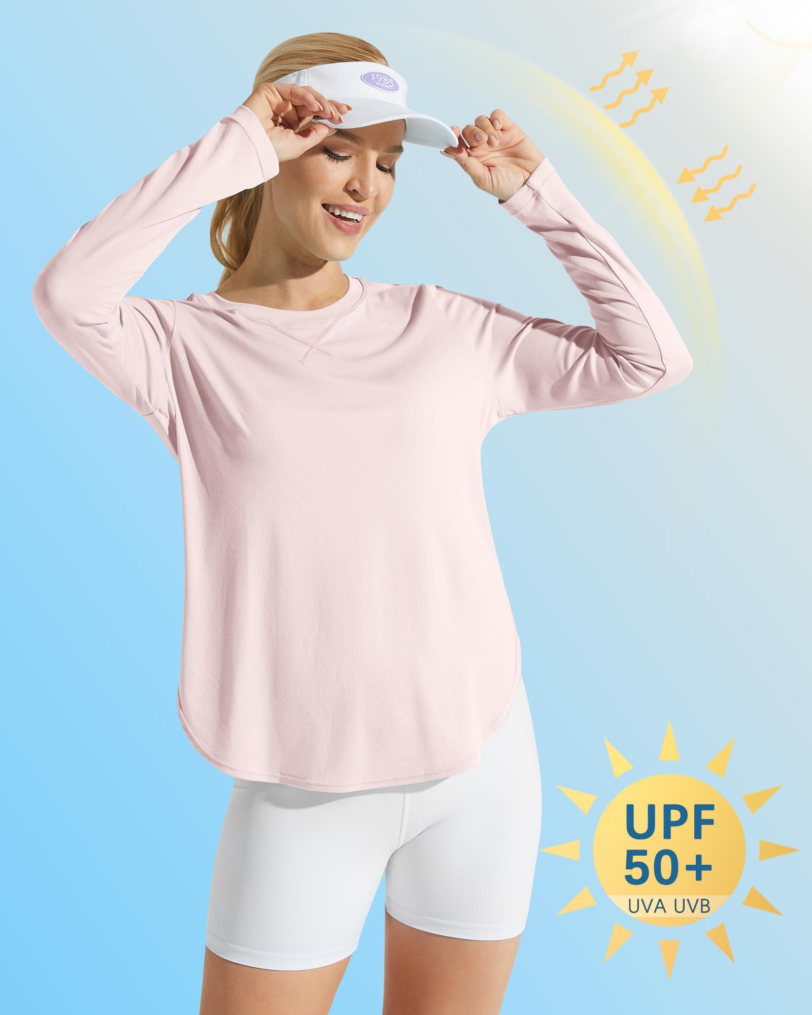 Langarmshirt Damen Langarmshirt UPF 50+ Atmungsaktiv Trainingsshirt