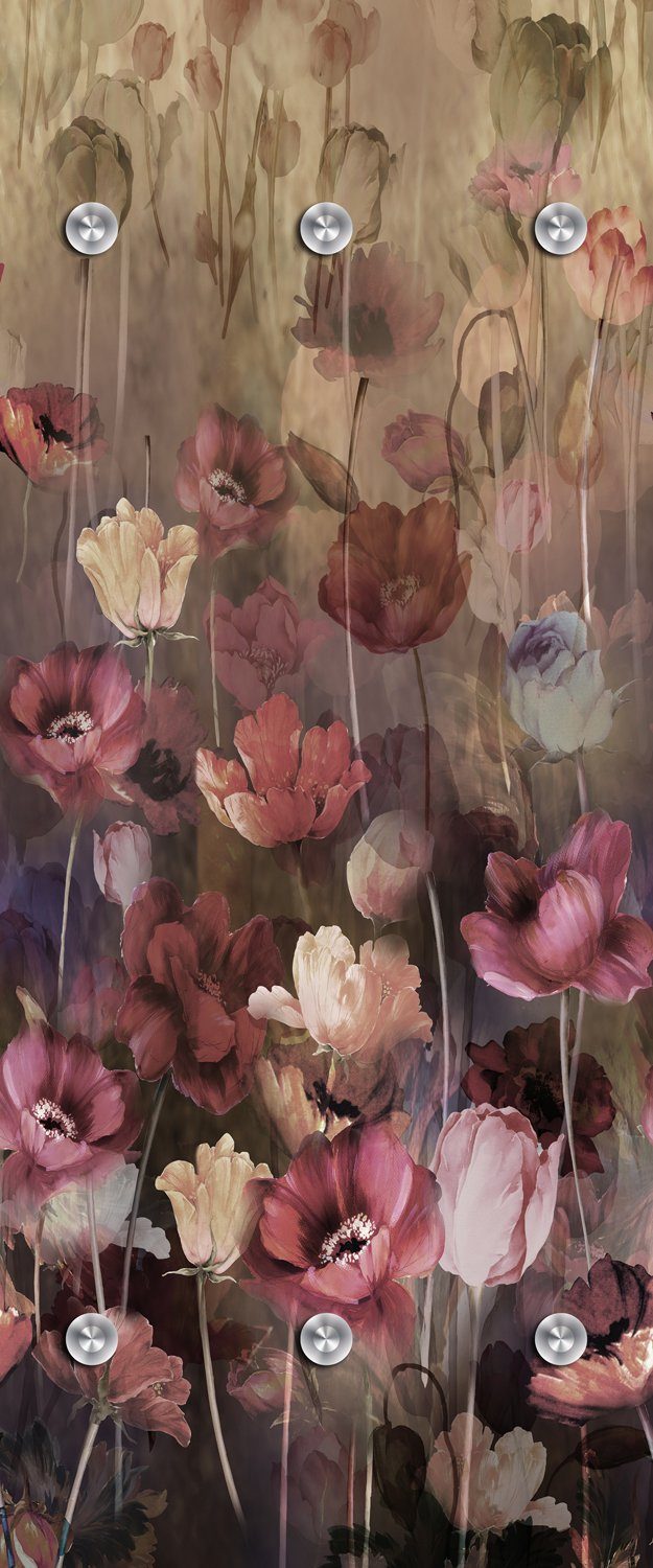 queence Wandgarderobe Blumen - Blüten - Pflanzen - Garderobe aus hochwertigem Acrylglas (1 St), 50x120 cm - mit Edelstahlhaken