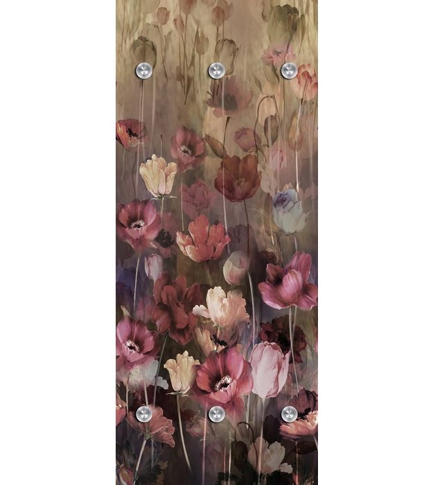 queence Wandgarderobe Blumen - Blüten - Pflanzen - Garderobe aus hochwertigem Acrylglas (1 St) 50x120 cm - mit Edelstahlhaken