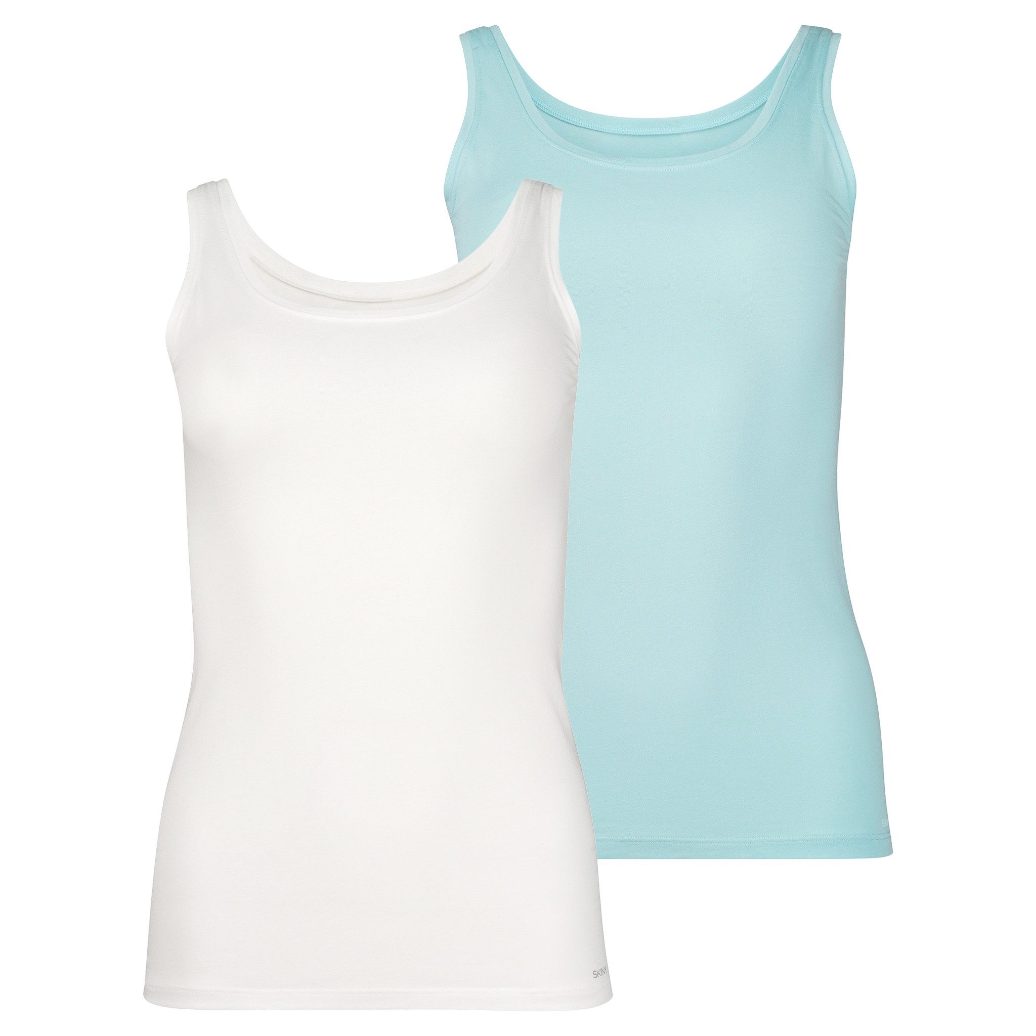 Skiny Achseltop 2er P Tanktop (2-St., 2 Stück) mit Markendetails