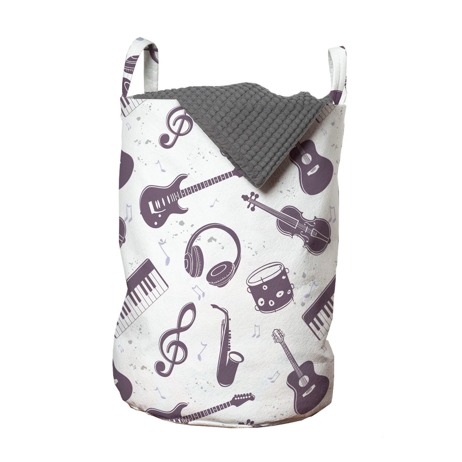 Abakuhaus Wäschesäckchen Wäschekorb mit Griffen und Waschsalons, für Noten Kordelzugverschluss Musikinstrumente Musik