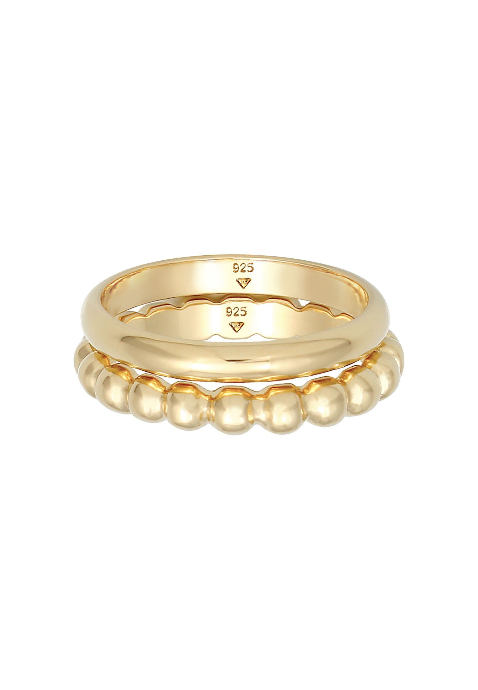 Elli Ring-Set Bandring Basic Kugel Design (2 tlg) 925 Silber