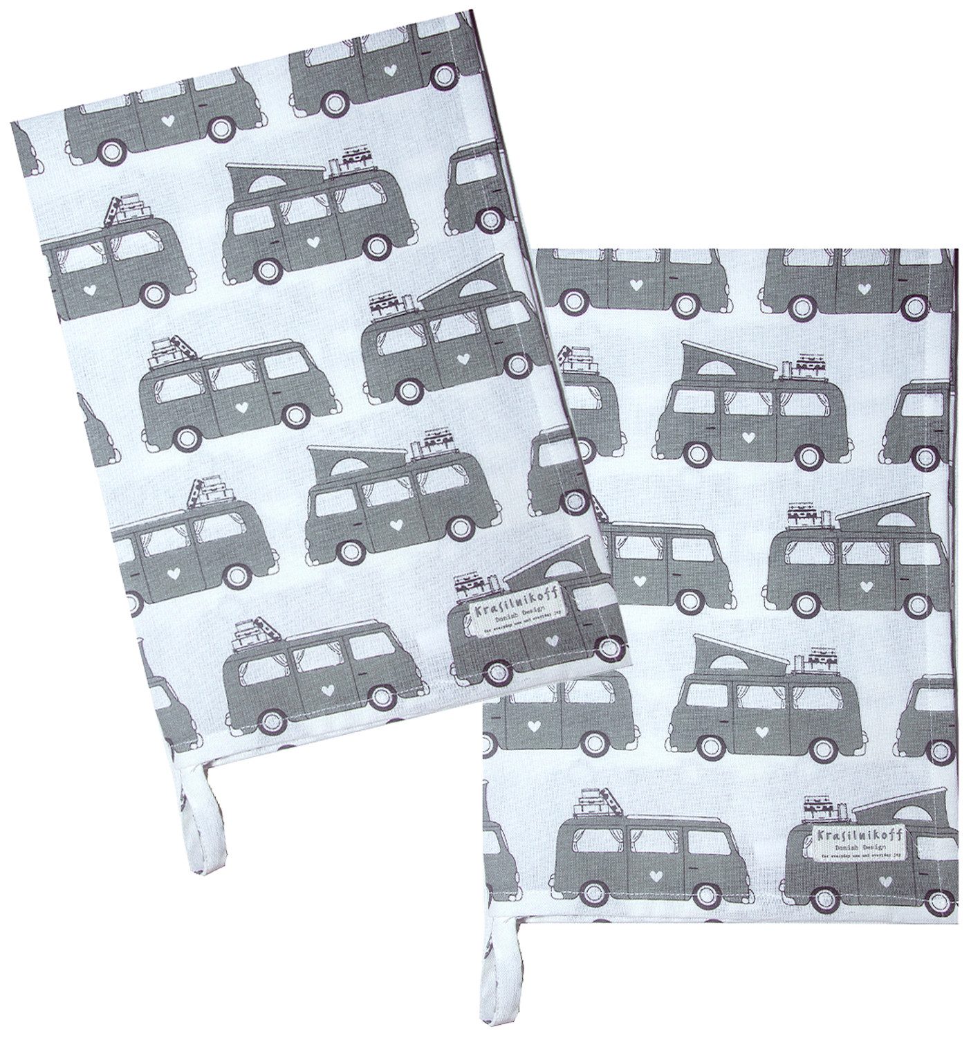 Krasilnikoff Geschirrtuch Autocamper, (2-tlg., 2-teilig), Geschirrtücher günstig online kaufen