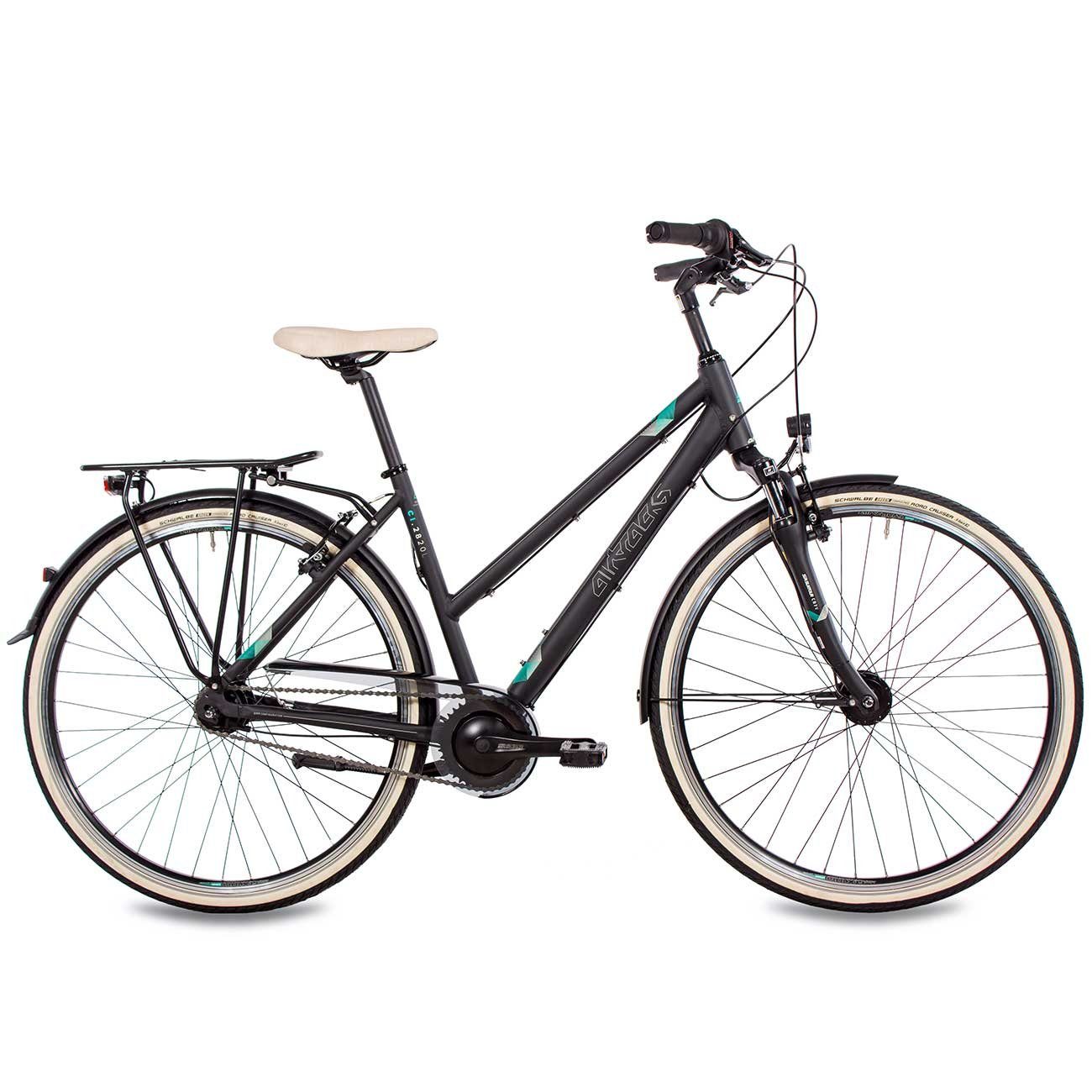 Airtracks Cityrad Damen City Fahrrad 28 Zoll CI.2820L, 7 Gang SHIMANO NEXUS Schaltwerk, Nabenschaltung, Schwarz Matt - Rahmenhöhen 48 cm und 52 cm » Modeljahr 2026