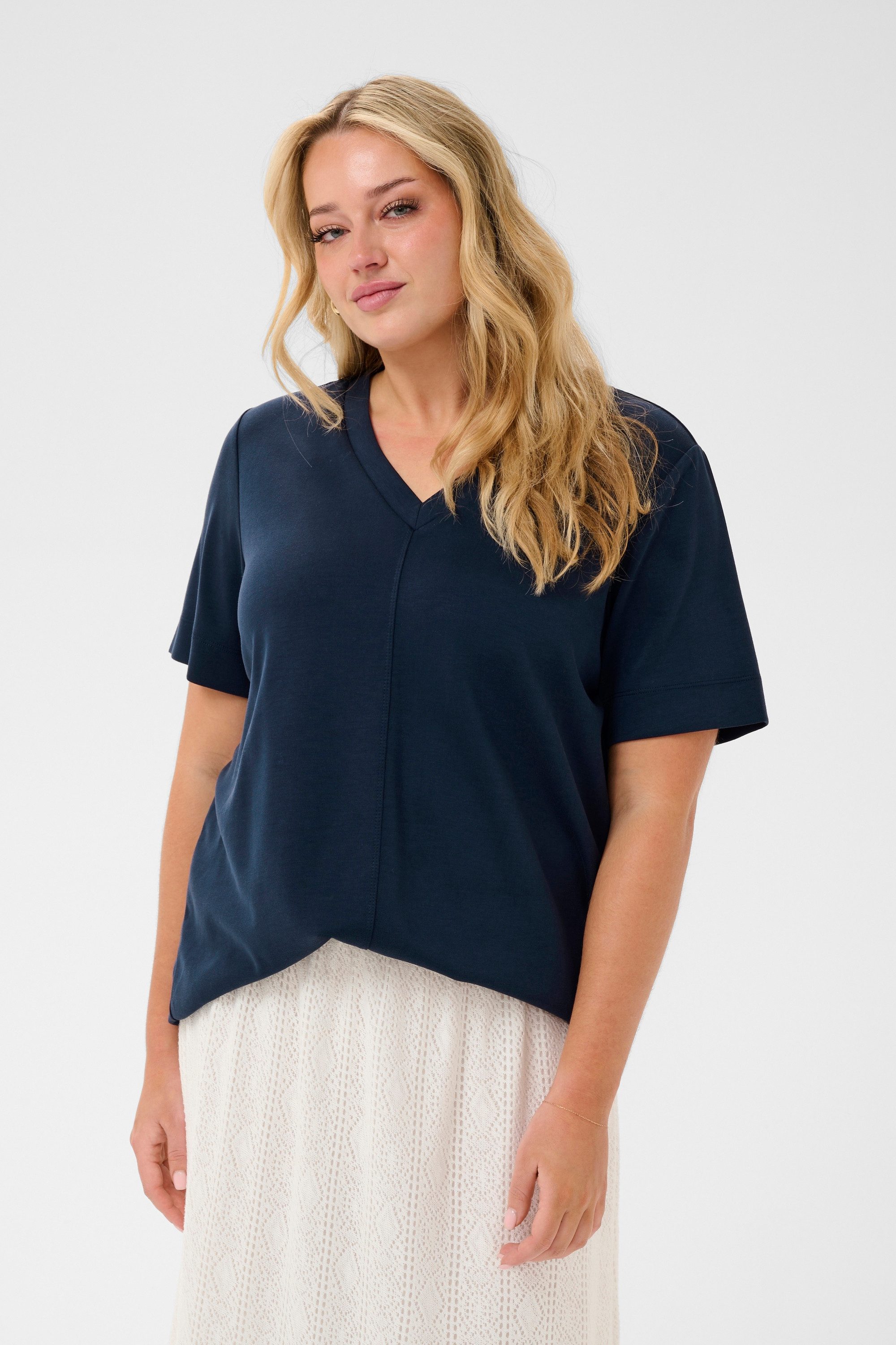 KAFFE Curve T-Shirt T-Shirt kurzarm KCannia Große Größen
