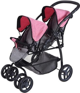 Knorrtoys® Puppen-Zwillingsbuggy Milo - Jeans Grey