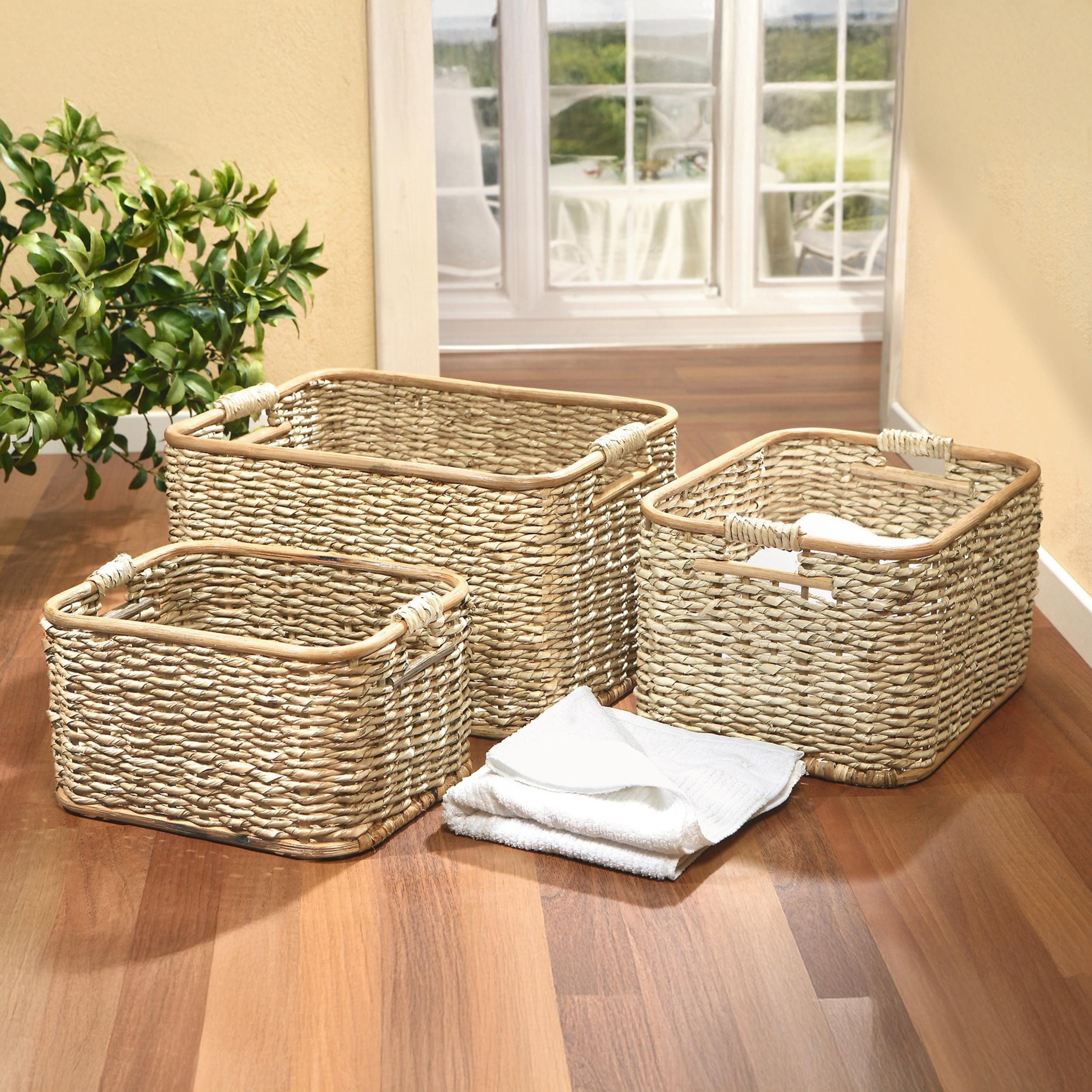 Frank Flechtwaren Flechtkorb Aufbewahrungskorb Rattan 40x30x23cm – Regalkorb