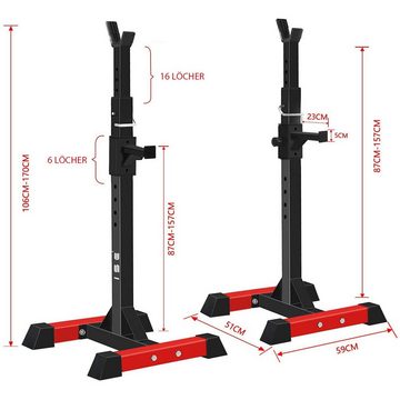 ISE Langhantelstange ISE Hantelständer mit 6 Höhenverstellbar Langhantelablage, SY-RK1001, (Set)