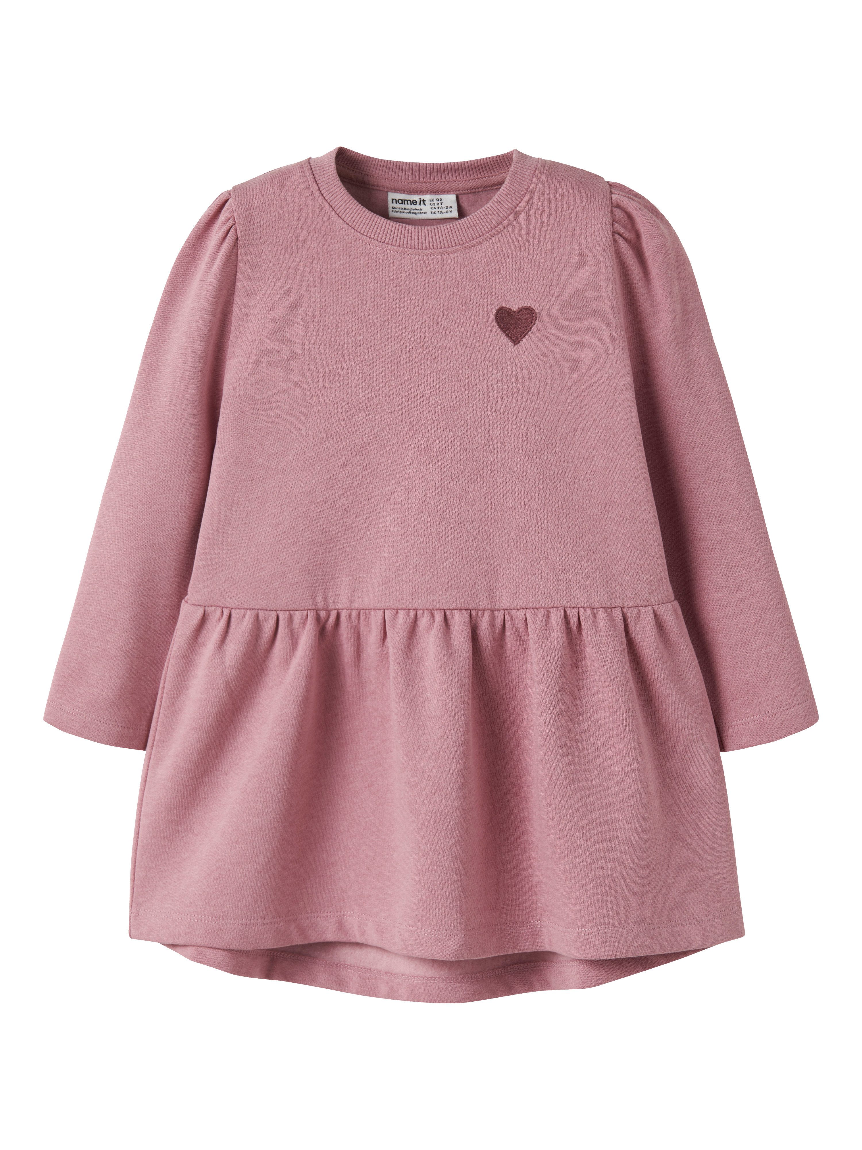 Name It Minikleid NMFVIMA LS SWE DRESS BRU Baumwollmischung, regular fit