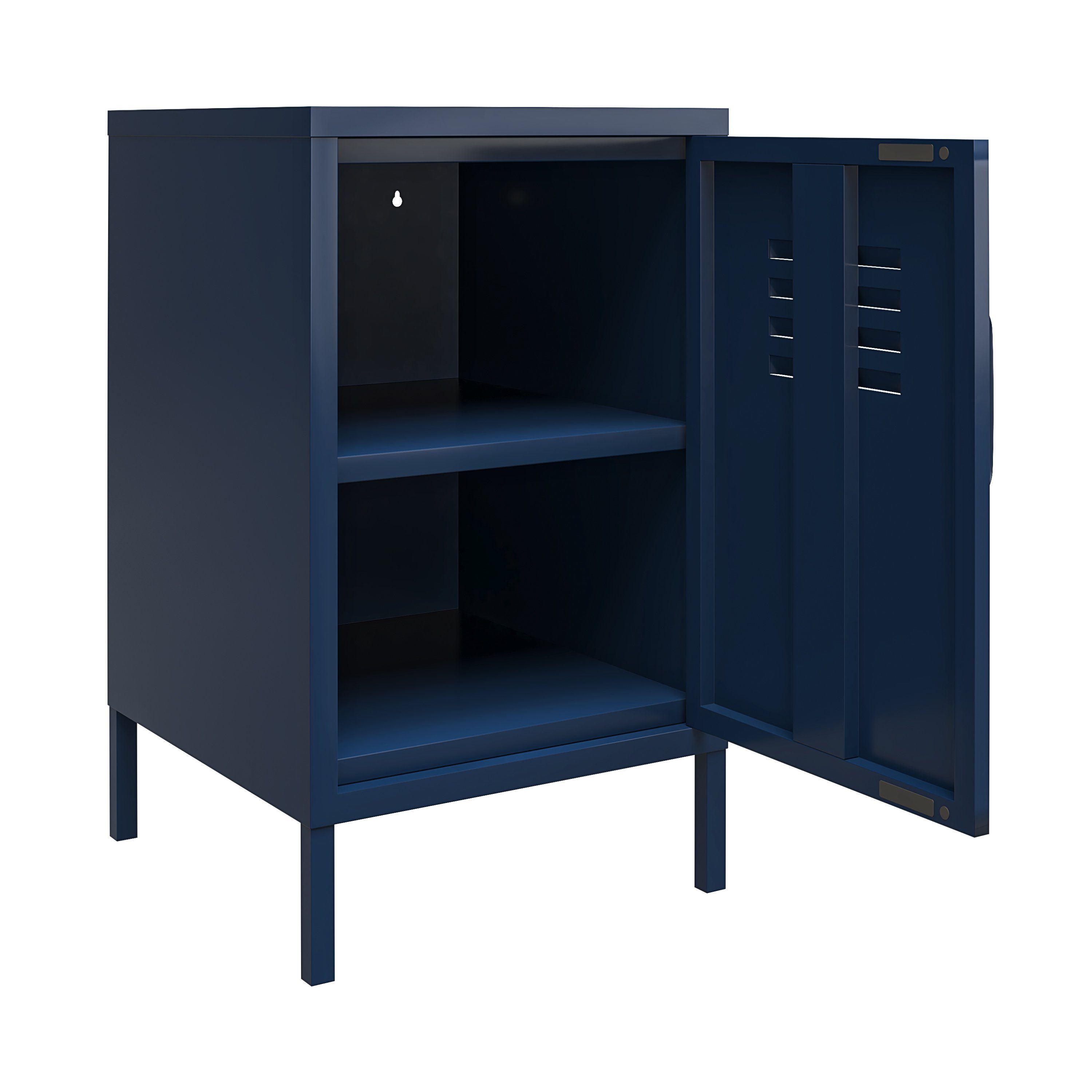 loft24 Nachtschrank Bradford Nachttisch aus Metall mit 1 Tür im Retro Look