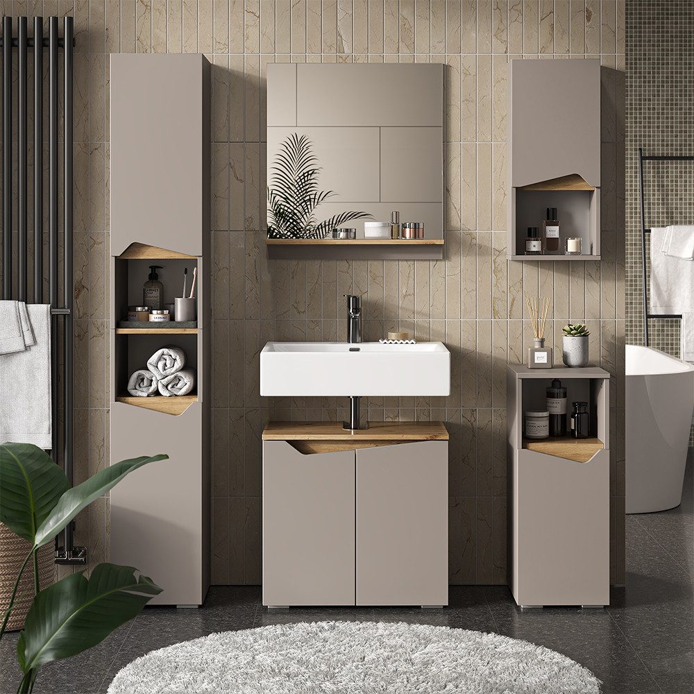 Vicco Badmöbel-Set Marelle, Greige/Artisan-Eiche, 5 Teile, (5-St., 5er Set) günstig online kaufen