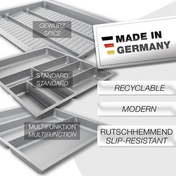 SO-TECH® Besteckeinsatz Orga-Box-3 silbergrau Canvas Besteckeinsätze für Nobilia ab 08.2012, Besteckeinsatz 191 mm Breite, Silbergrau