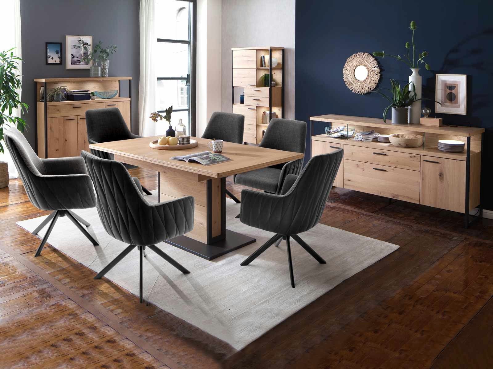 Casamia Esstisch Esstisch Sintra 180cm ausziehbar Balkeneiche Bianco geölt