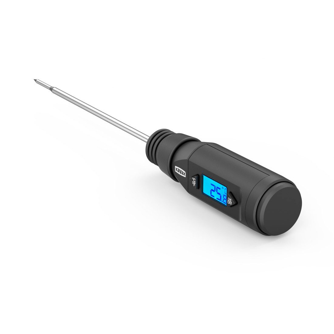 Xavax Bratenthermometer Digitales Multithermometer, Backthermometer und Bratenthermometer, Abnehmbarer Silikonverschluss