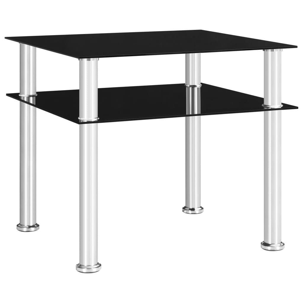 vidaXL Beistelltisch Beistelltisch Schwarz 45x50x45 cm Hartglas (1-St)