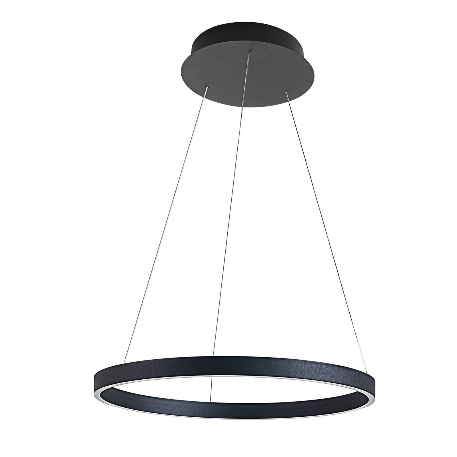 Arcchio LED-Hängeleuchte Answin, LED-Leuchtmittel fest verbaut, warmweiß, Modern, Metall, sandSchwarz, 1 flammig, inkl. Leuchtmittel