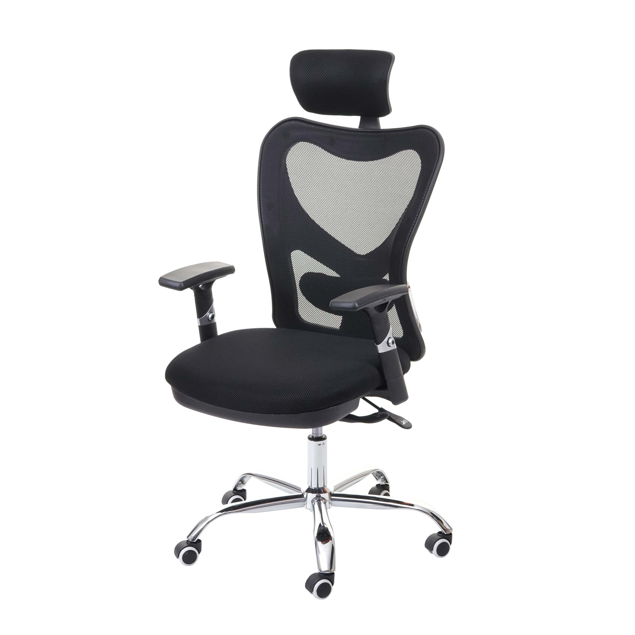 MCW Schreibtischstuhl MCW-F13, Armlehnen verstellbar, Sliding Funktion Sitzfläche, Netzbespannung schwarz