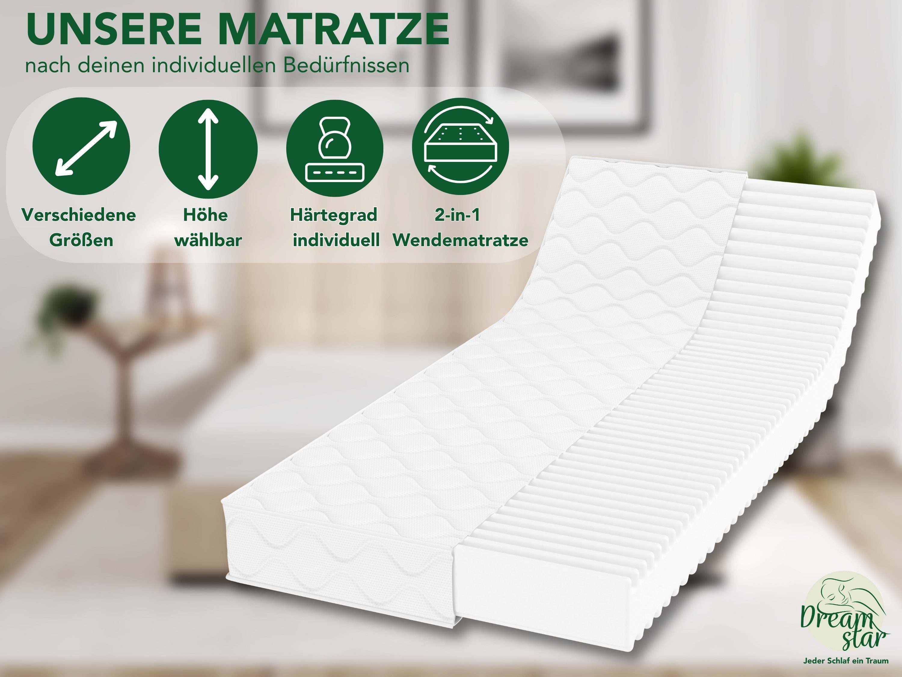 Kaltschaummatratze Ergo Flex, zwei unterschiedlich feste Liegeseiten (H2/H3 günstig online kaufen