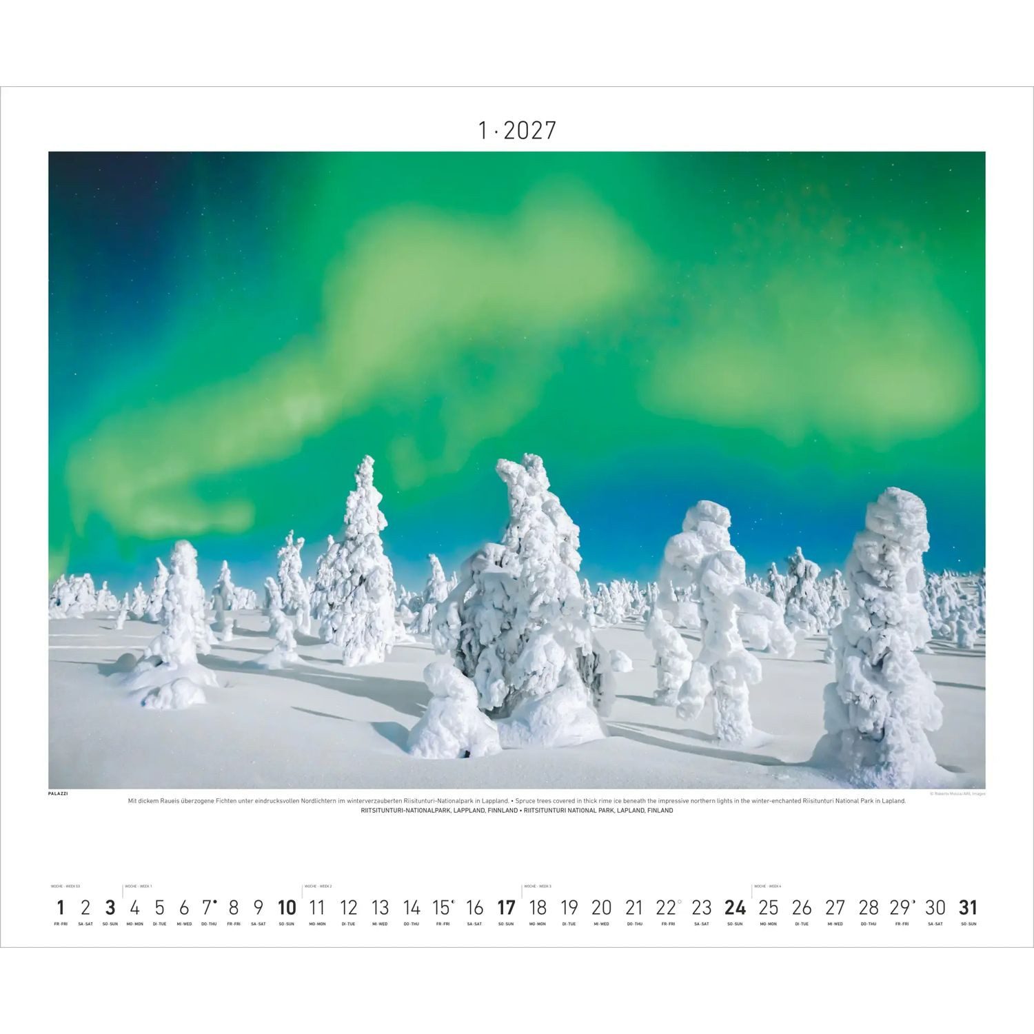 NEUMANN Wandkalender Polarlicht 2027