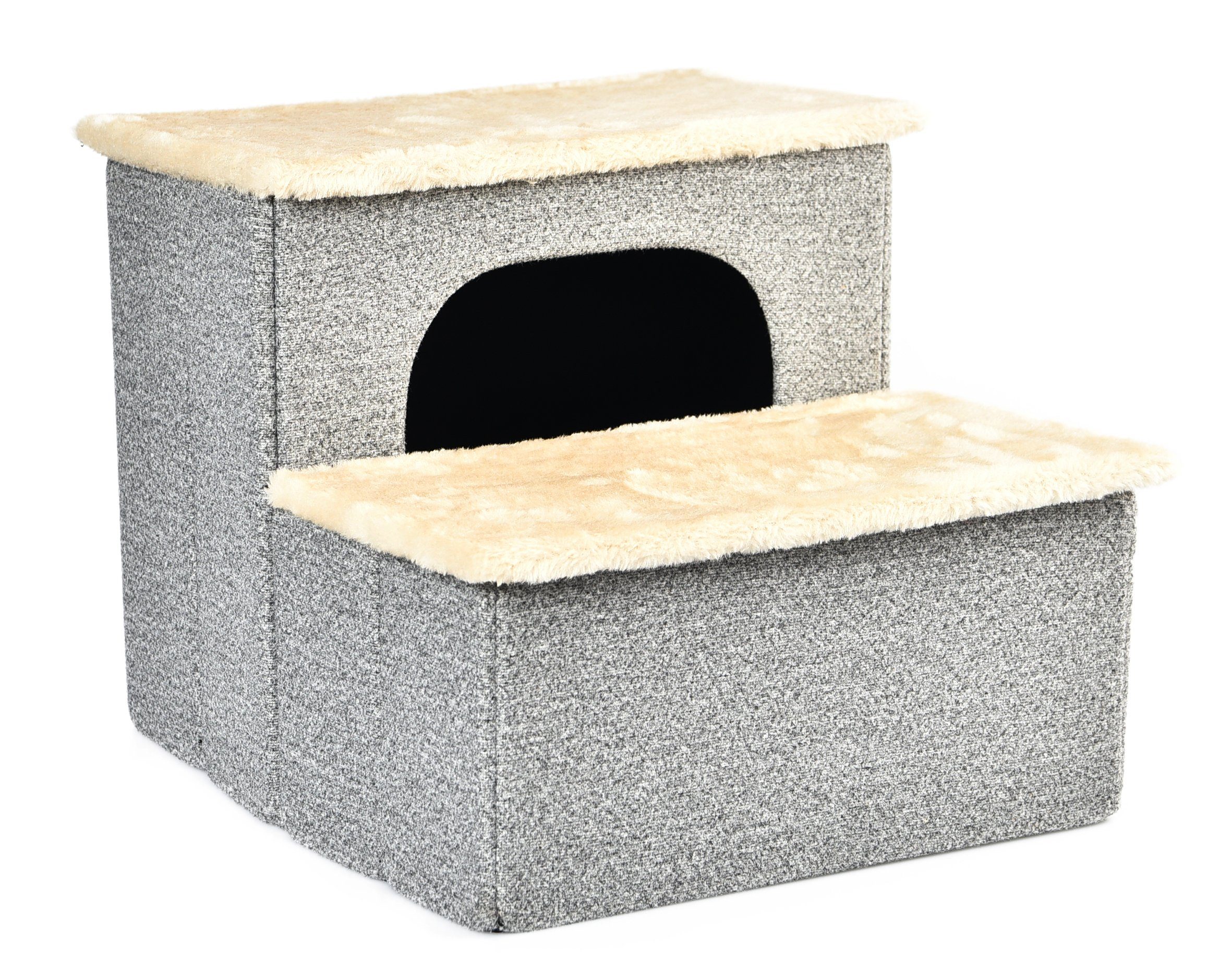 Dehner Tierbett Haustiertreppe Sussex, faltbar, 43 x 33 x 35.5 cm, Höhle und Haustiertreppe für Katzen & kleine Hunde