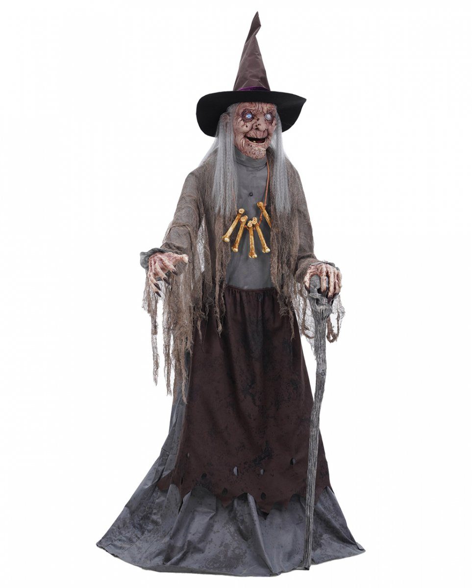 Schaurige Horror-Shop Dekofigur Animatronic Halloween Waldhexe