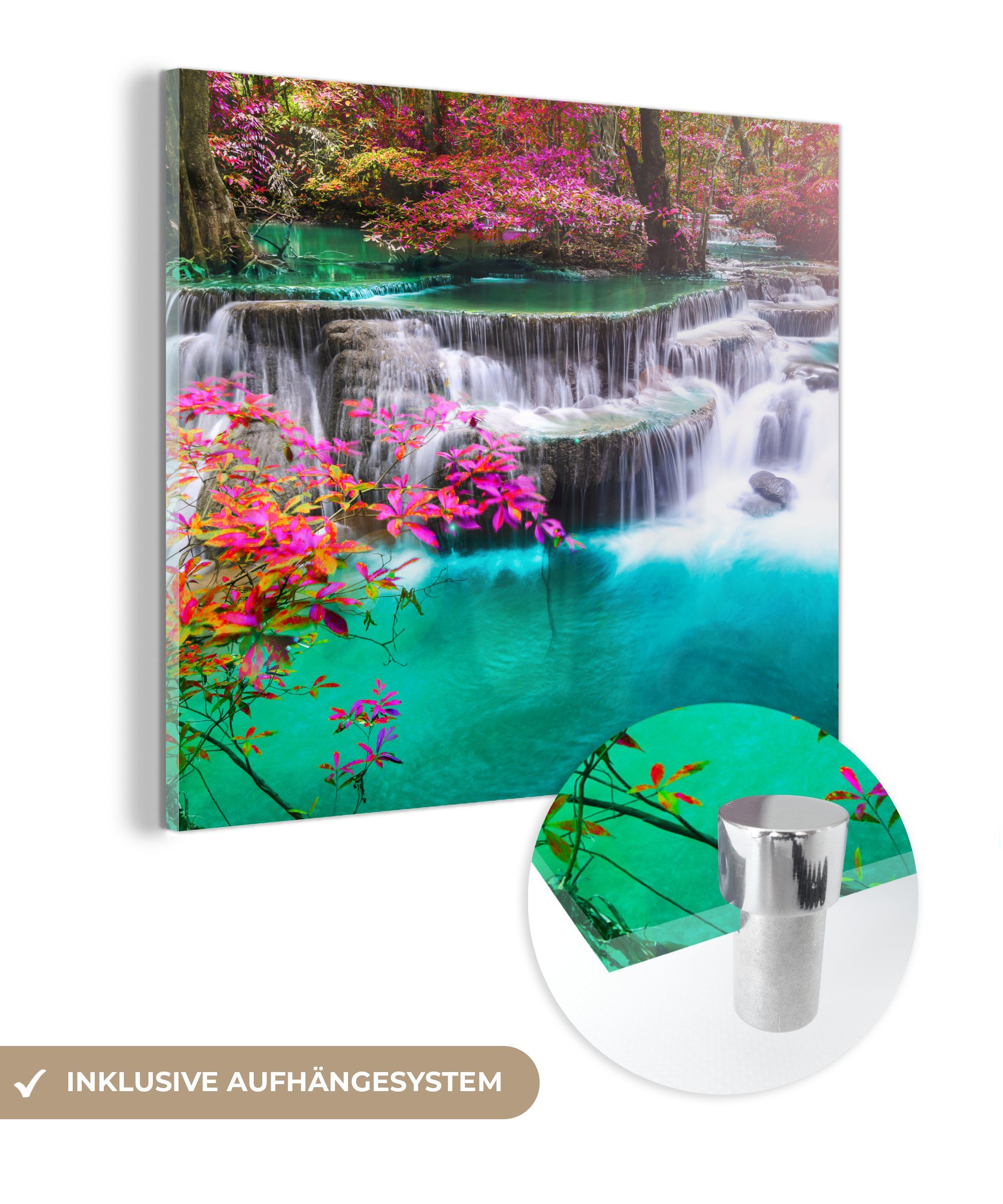 MuchoWow Acrylglasbild Wasserfall - Sonne - günstig online kaufen