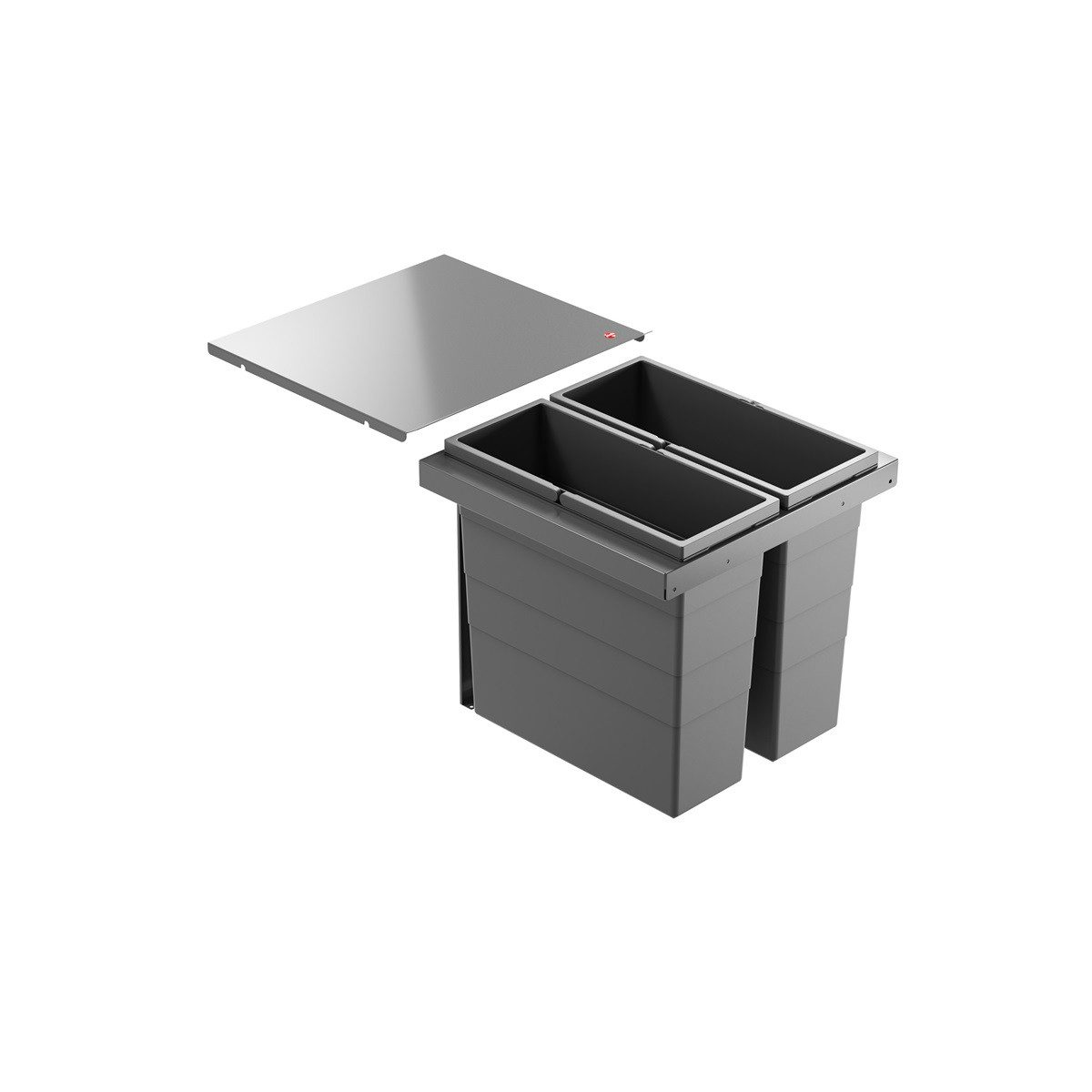 Einbaumülleimer Hailo Abfallsammler Triple XL 450 18/18 Liter dunkelgrau