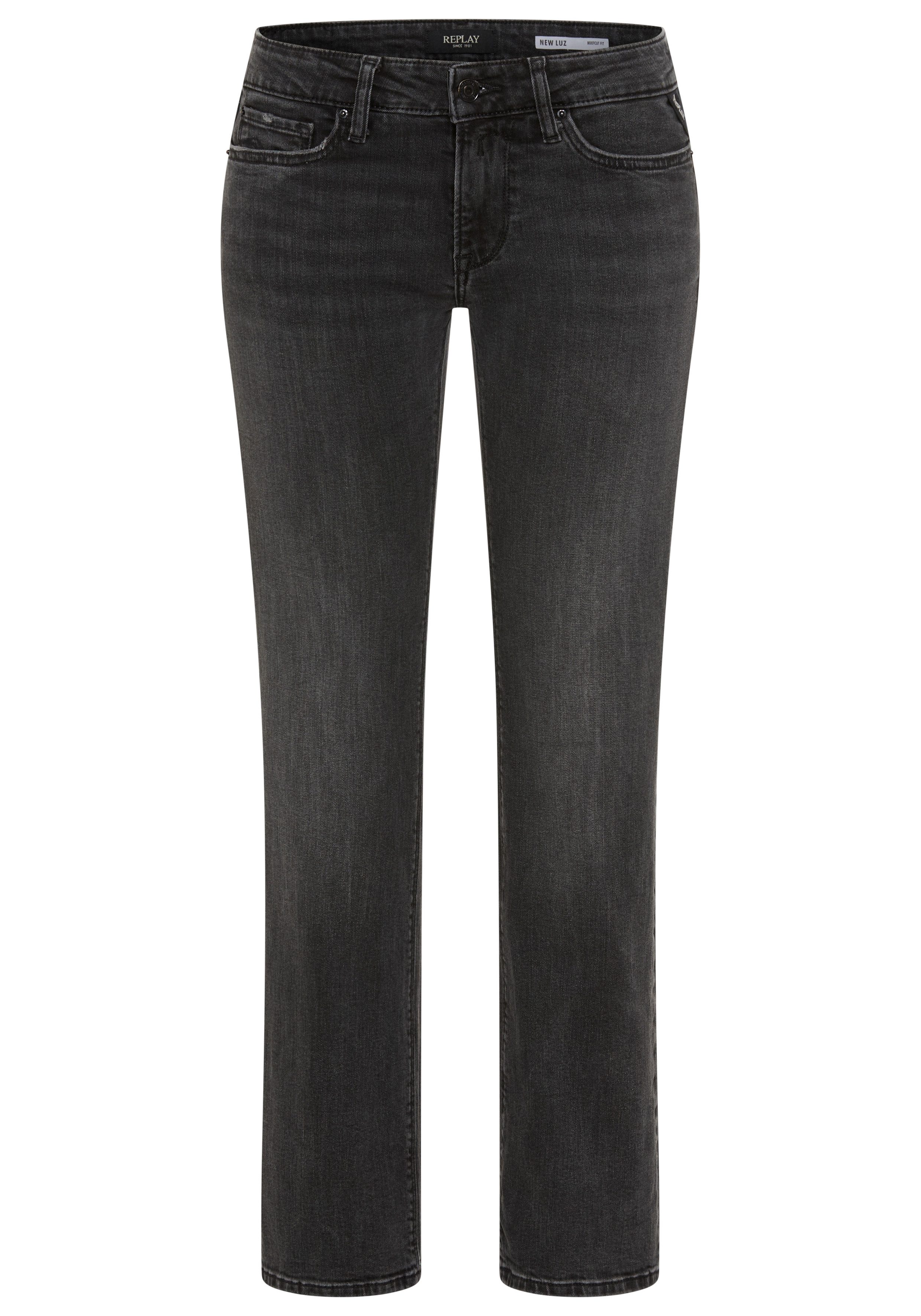 Replay Bootcut-Jeans NEW LUZ mit gesticktem R an der Gesäßtasche