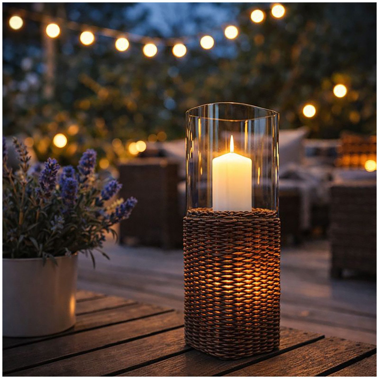 HTI-Line Dekofigur Teelichthalter Rattan (Stück, 1 St., 1 Windlicht ohne Ke günstig online kaufen