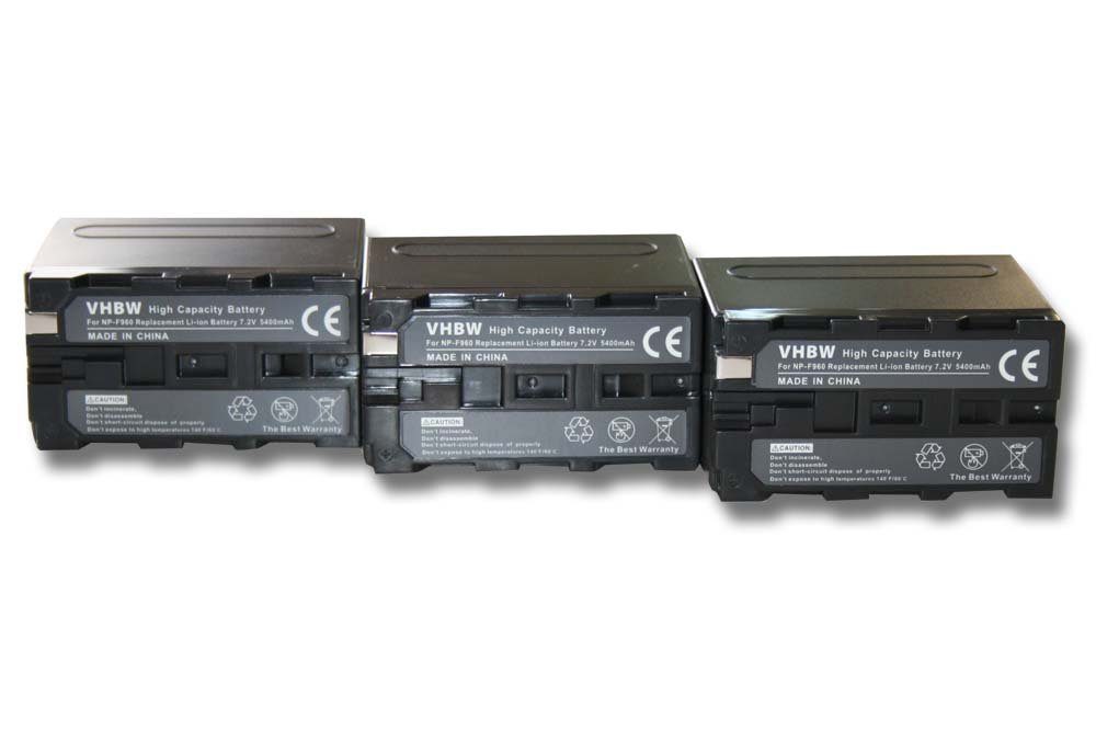 vhbw kompatibel mit Sony PXW-Z100, NEX-FS100, PLM-100, MVC-FD97, VCL-ES06A Kamera-Akku Li-Ion 6000 mAh (7,2 V)