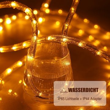 WILGOON Lichterschlauch 1m-50M mit LED Beleuchtung Weihnachtsdeko, 8 modi, LED Lichterschlauch, Wasserdicht IP65