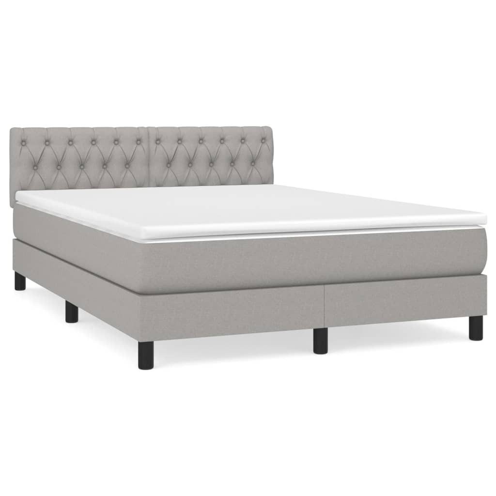 vidaXL Boxspringbett mit Matratze Hellgrau 140x190 cm Stoff1389523 günstig online kaufen