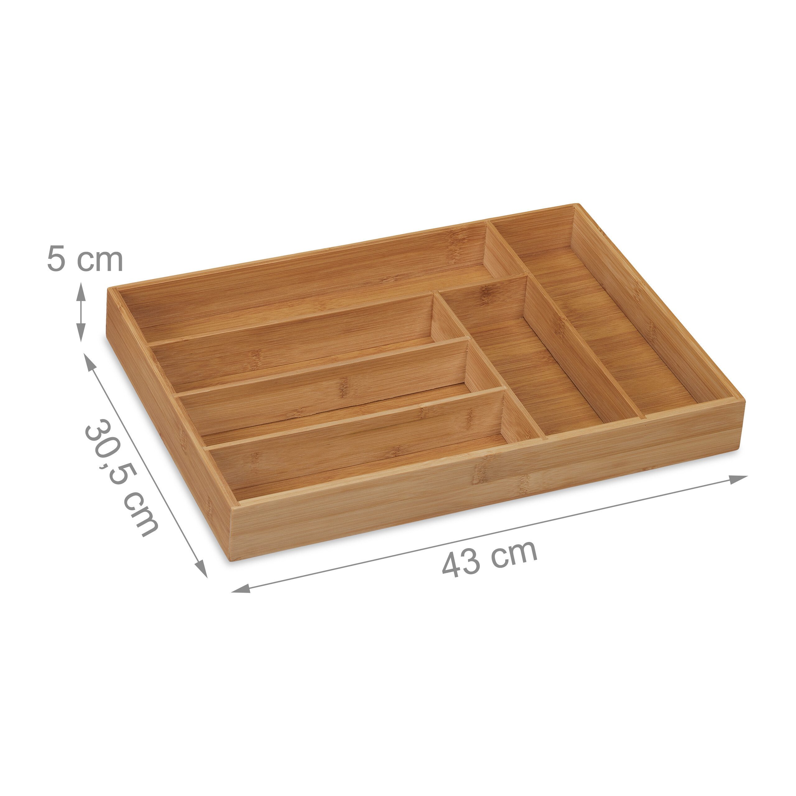 relaxdays Besteckkasten Bambus 6 Fäch günstig online kaufen