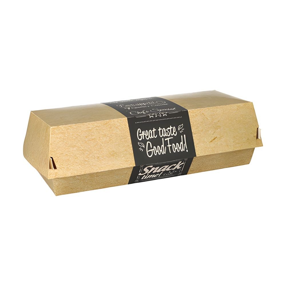 PAPSTAR Lunchbox Baguetteboxen, Pappe pure 6,5 cm x 7,5 cm x 21 cm Good Food 300 Stk, Pappe aus Frischfaser