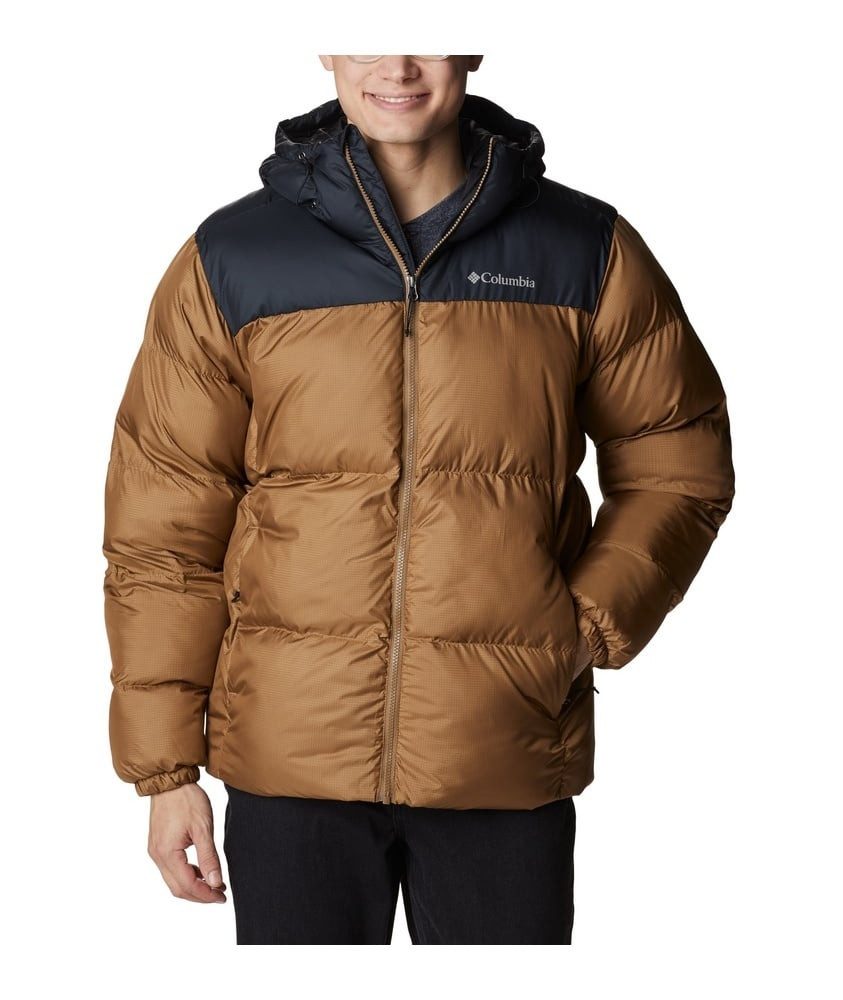 Columbia Winterjacke Puffect mit Kapuze (Thermarator Isolierung, wasserdicht) braun/schwarz