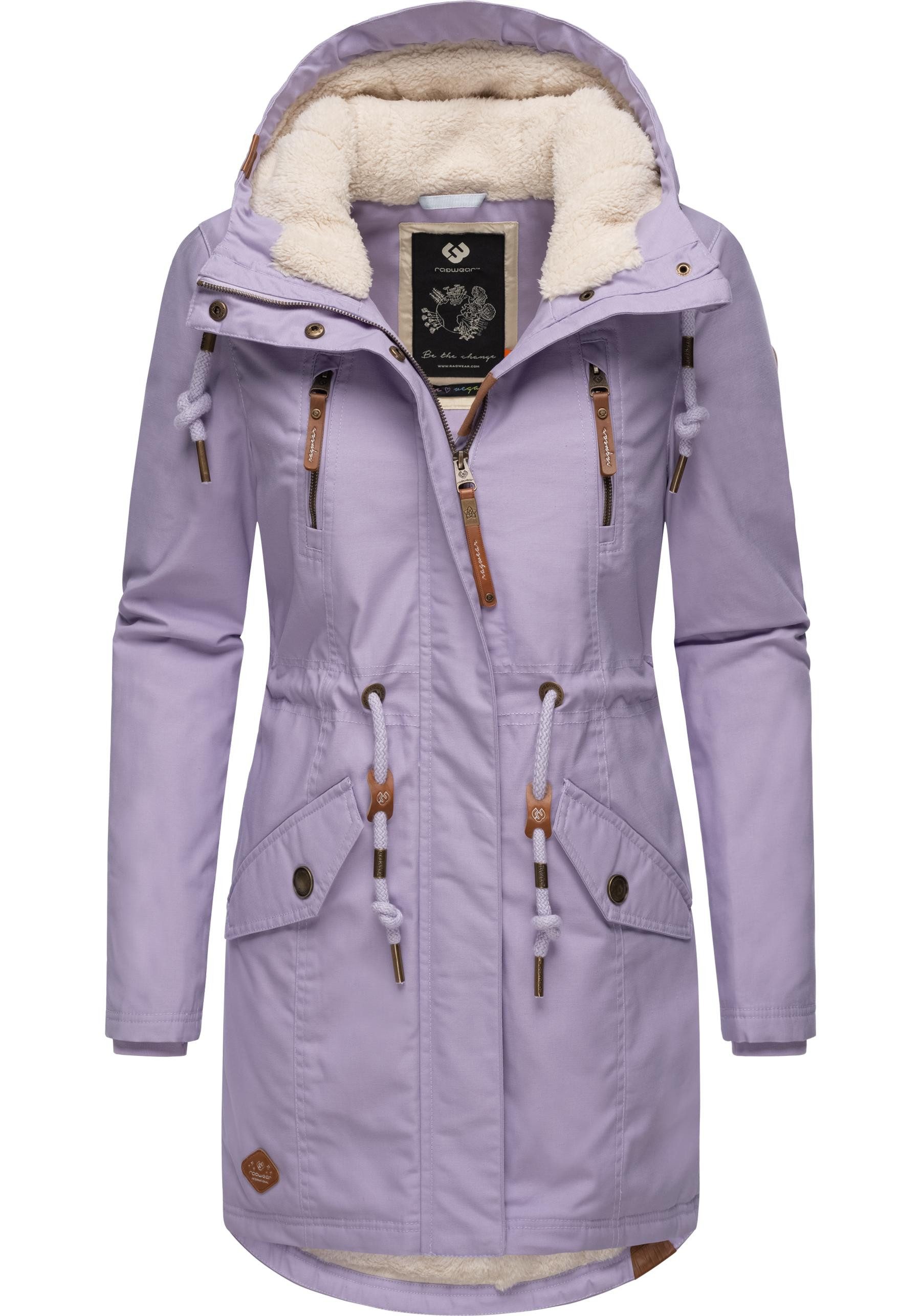 Ragwear Wintermantel "Elsie", stylischer Winterparka mit Kapuze und Teddyfl günstig online kaufen