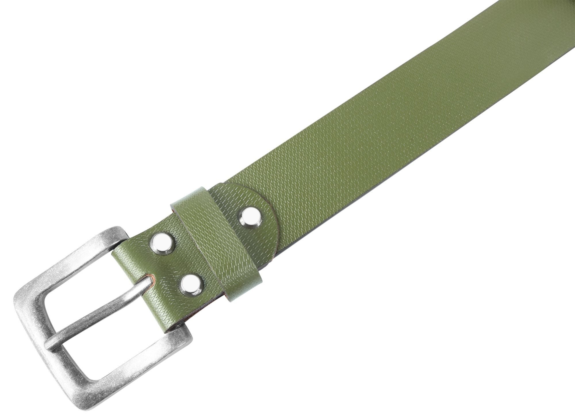 Leonardo Verrelli Ledergürtel hochwertiges Echt Leder, dunkelgrün 90 cm - 130 cm (Bundweite)