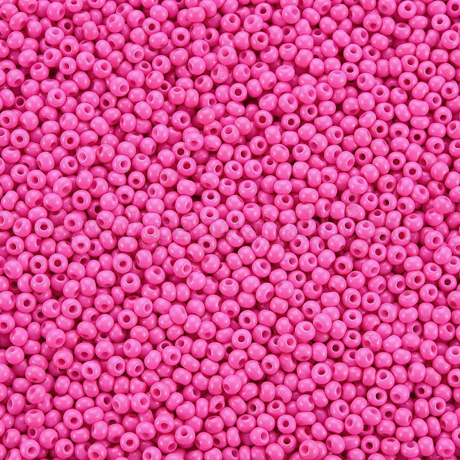 maDDma Bastelperlen 50g Rocailles Glasperlen ca. 2,3x1,5mm 1mm Bohrung Perlen Schmuck, pink