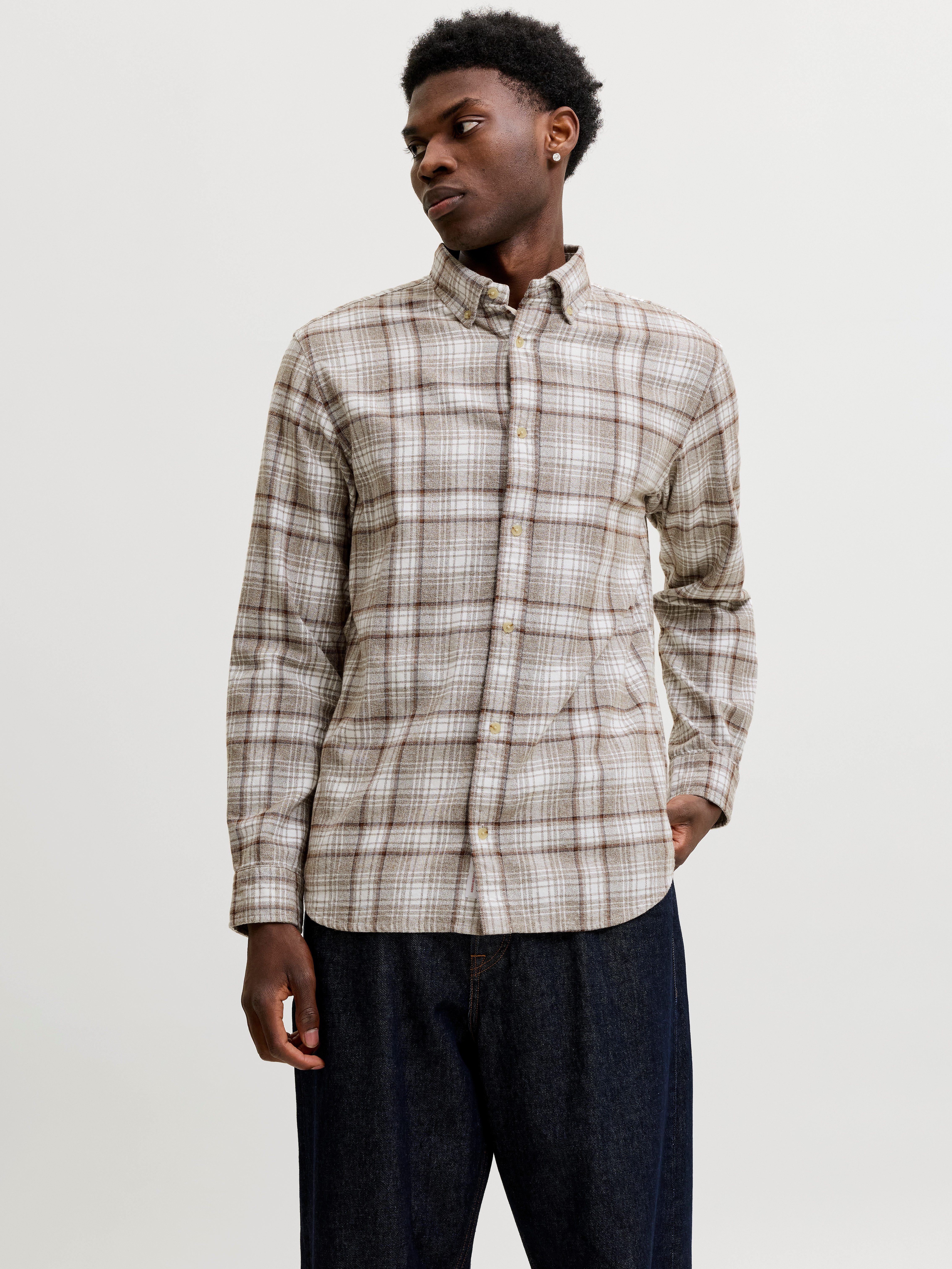 Jack & Jones Langarmhemd JPRBLUHARVEY CHECK L/S SHIRT SN Baumwolle, normal geschnitten