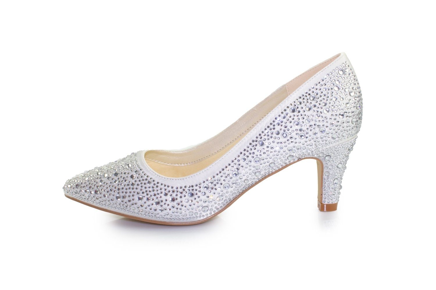 White Lady 925 zirkonia Satin-Strass - Brautschuhe Pumps