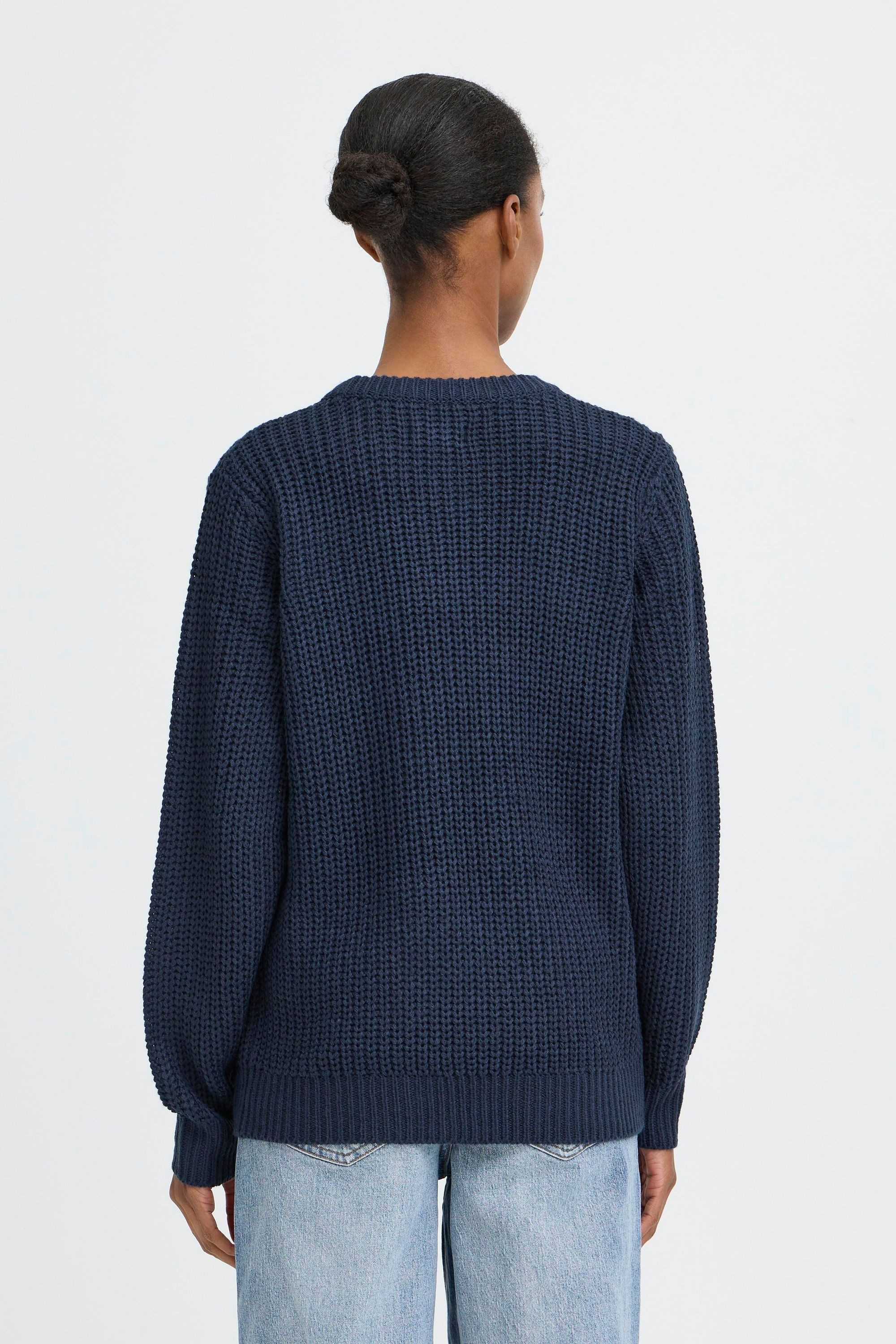 OXMO Strickpullover OXEdna Moderner Pullover mit Aufdruck