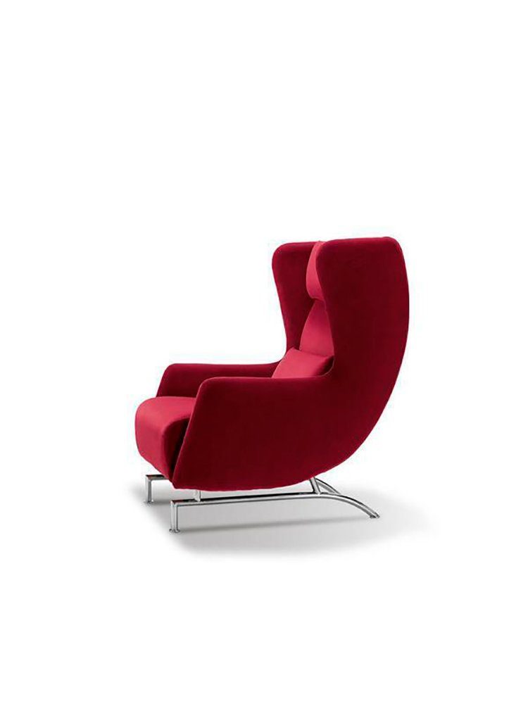 JVmoebel Sessel Sessel Sitz Einsitzer Design Gelb Polster Wohnzimmer Möbel Ohrensessel (Sessel), Made in Europe Rot