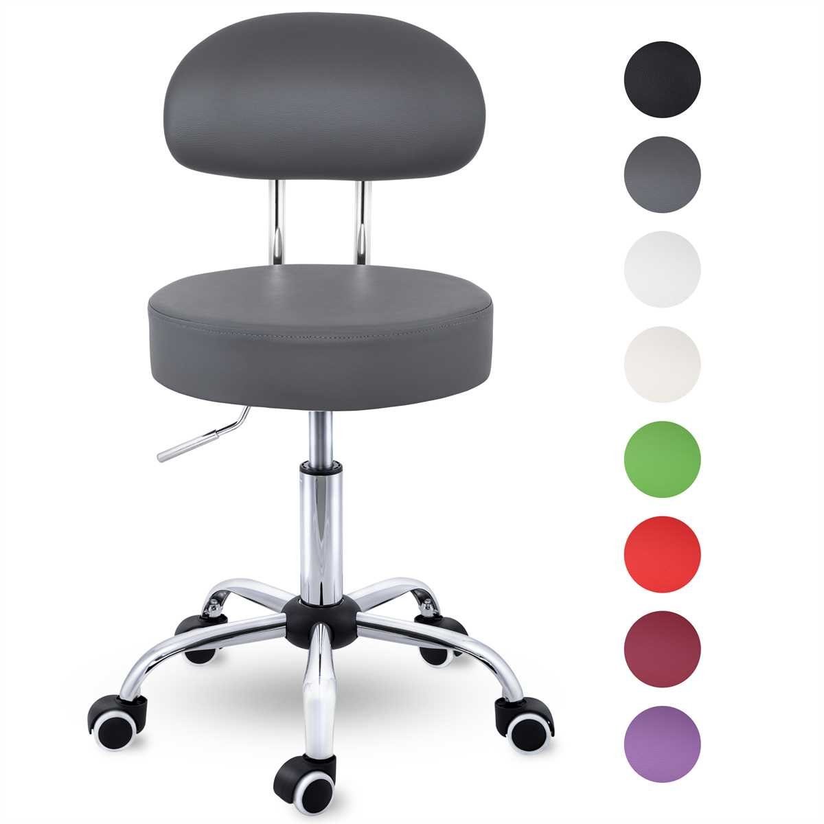 TRESKO Drehhocker Rollhocker mit Lehne, Arbeitshocker günstig online kaufen