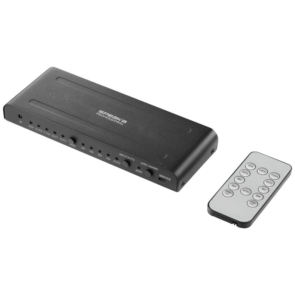 SpeaKa Professional SP-HDA-550 4 Port HDMI-Switch UHD 4K @ 60 Hz Netzwerk-Adapter