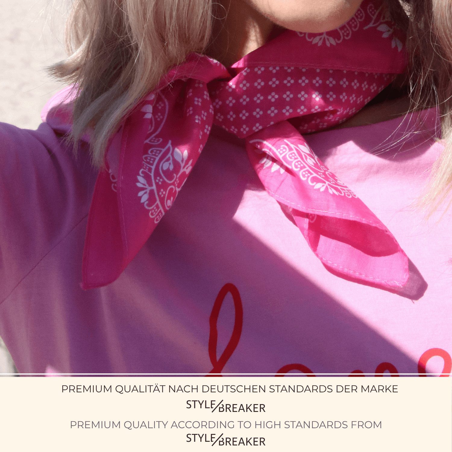 styleBREAKER Bandana Baumwolle Dreieckstuch mit Blümchen Muster, (1-St)