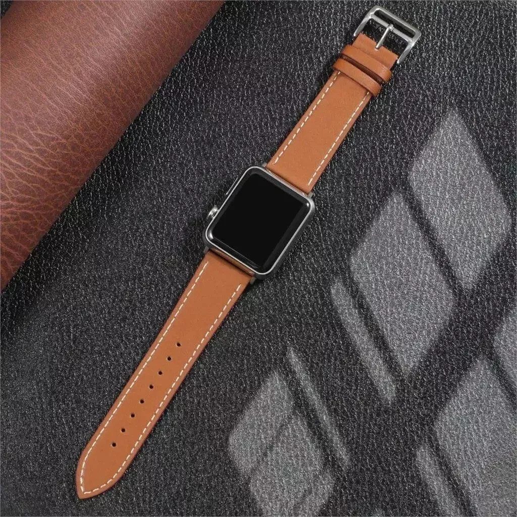 Widmann-Shop Smartwatch-Armband Apple Watch Armband Kunstleder 38-49mm Series 11 10 9 Ultra 8 7, atmungsaktives Kunstleder