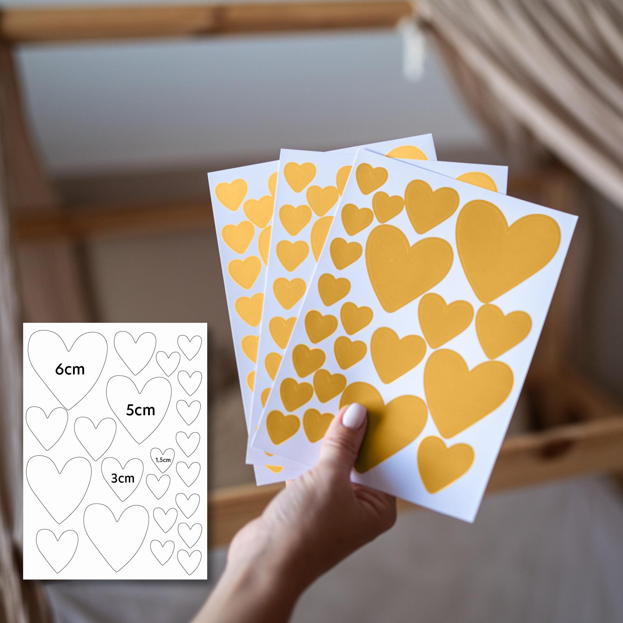 lilimaus Wandsticker Herzen / Punkte für Kinderzimmer - Wandtattoo selbstklebend (132 St), Stilvolle Wandtattoos für Baby- und Kinderzimmer, einfach ablösbar