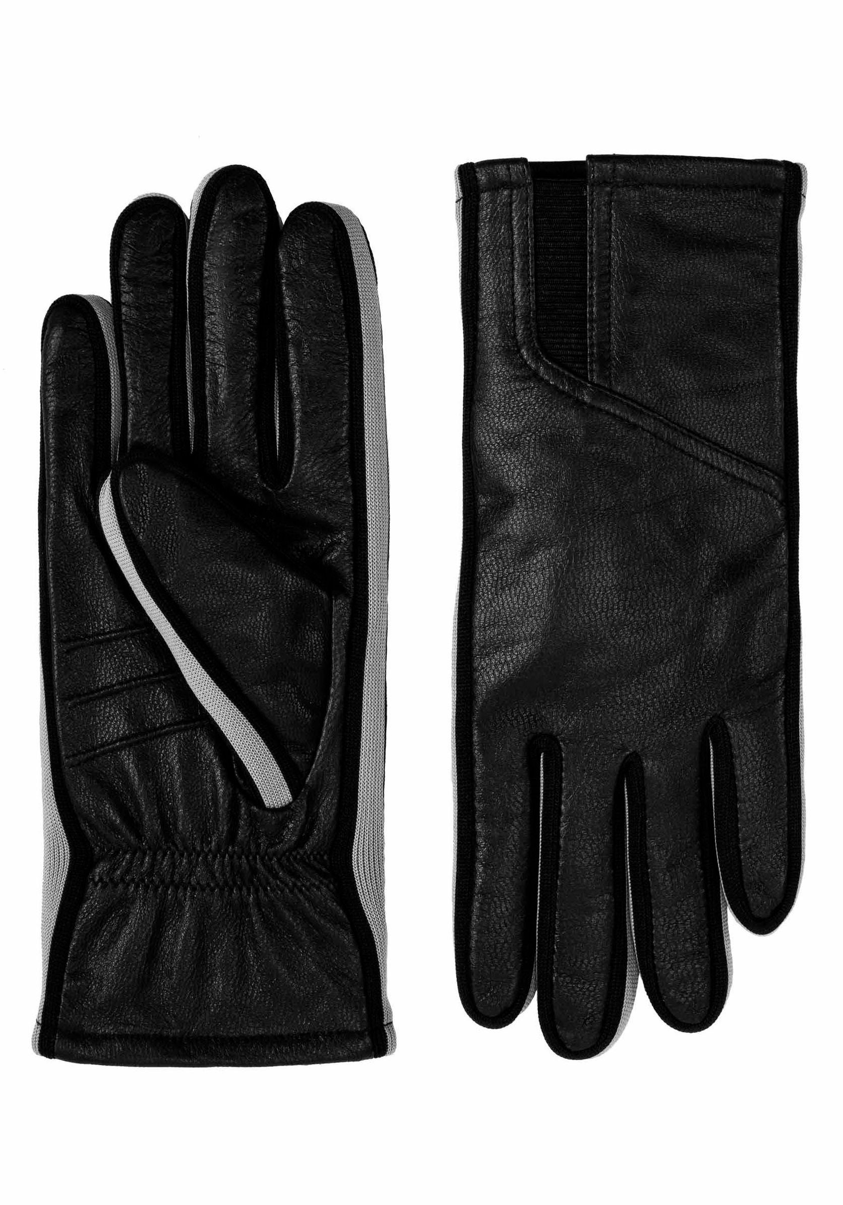 Touchfunktion Lederhandschuhe im Touch Sneaker- sportliches Look KESSLER Gil Design black mit