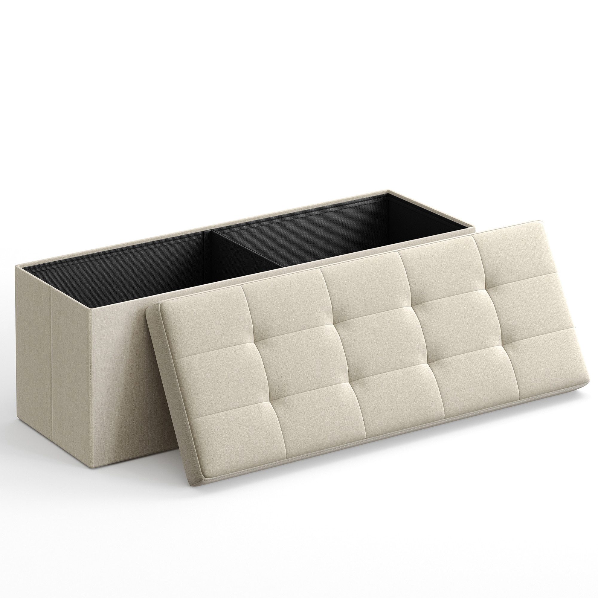 SONGMICS Sitzbank sitzhocker, 76/110cm mit Stauraum, klappbare Sitztruhe, F günstig online kaufen